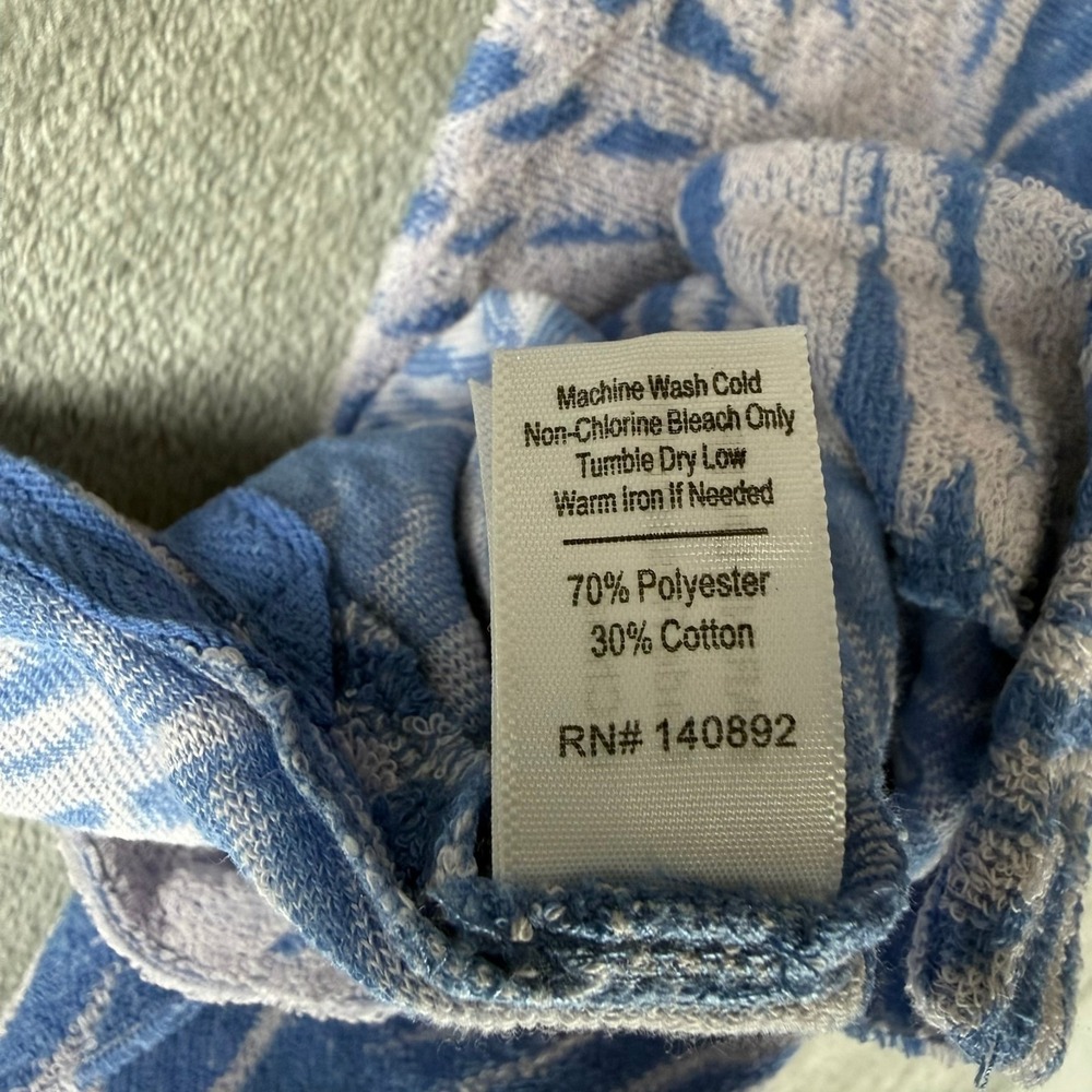 Marine Layer Terry Out Jacquard Resort Shirt Mens M/L Marge Blue Floral $98 NWT - Picture 4 of 6